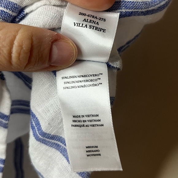 RAILS Alena Summer Lagenlook Buttondown Blouse Top in Villa Stripe - Picture 9 of 9